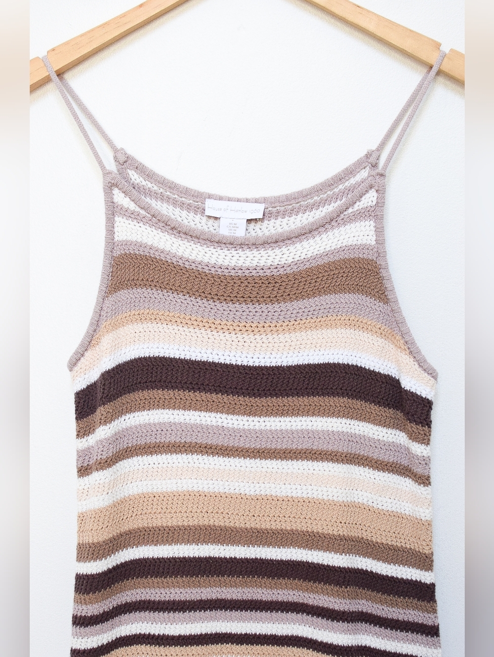 House of Harlow Crochet Maxi Dress Striped Brown Size M - Picture 2 of 9